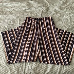 Striped wide leg pants